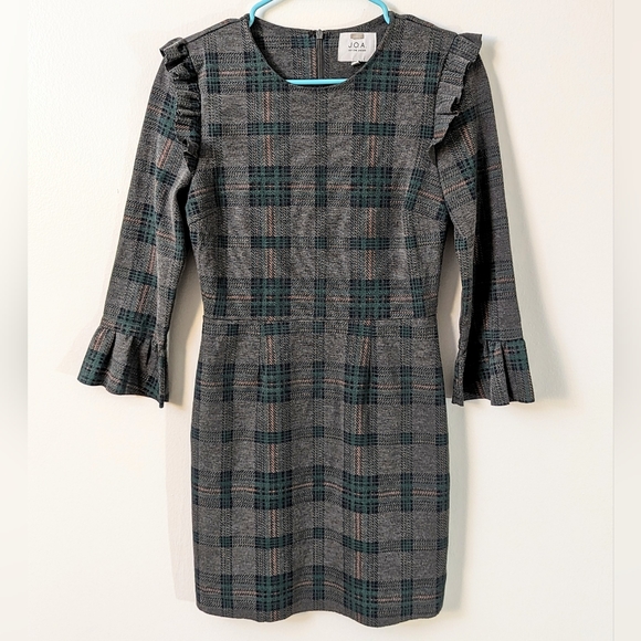 J.O.A. Ruffled Mini Plaid Fit and FlareDress - Picture 2 of 4